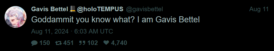 @gavisbettel: "Goddammit you know what? I am Gavis Bettel".